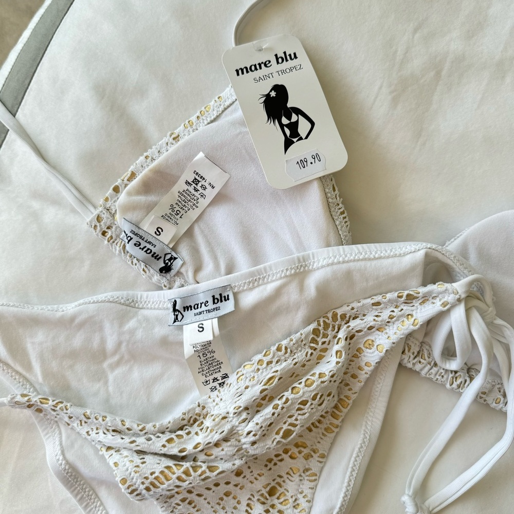 Mare Blu Saint Tropez White & Gold Bikini - Picture 6 of 6